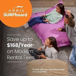 ARRIS Surfboard G34 DOCSIS 3.1 Gigabit Cable Modem & Wi-Fi 6 Router (AX3000) , Approved for Comcast Xfinity, Cox, Spectrum & More , Four 1 Gbps Ports , 1 Gbps Max Internet Speeds