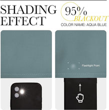 Load image into Gallery viewer, NICETOWN Modern Greyish Blue Blackout Curtains Noise Reducing, Thermal Insulated and Privacy Room Darkening Drape Panels for Boy&#39;s Guest Room Door Small Short Window (2 Panels, W42 x L63 -Inch)