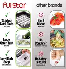 Load image into Gallery viewer, Fullstar Vegetable Chopper - Spiralizer Vegetable Slicer - Onion Chopper with Container - Pro Food Chopper - Slicer Dicer Cutter - (4 in 1, White)