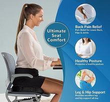 Load image into Gallery viewer, ComfiLife Gel Enhanced Seat Cushion - Non-Slip Orthopedic Gel &amp; Memory Foam Coccyx Cushion for Tailbone Pain - Office Chair Car Seat Cushion - Sciatica &amp; Back Pain Relief (Black)
