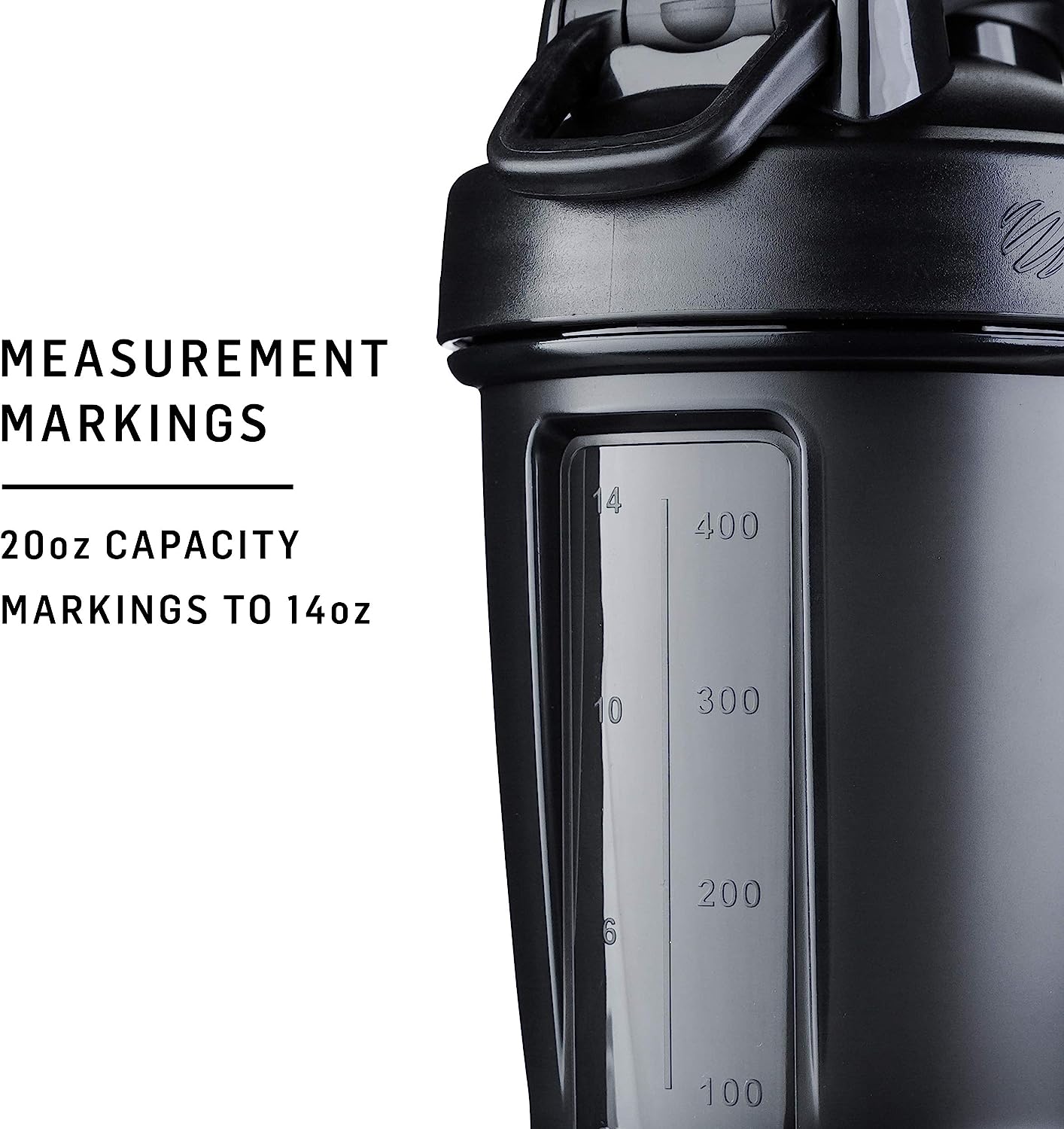 BlenderBottle Classic V2 Shaker Bottle Perfect for Protein Shakes and Pre Workout, 20-Ounce, Clear/Black