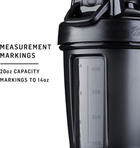 BlenderBottle Classic V2 Shaker Bottle Perfect for Protein Shakes and Pre Workout, 20-Ounce, Clear/Black
