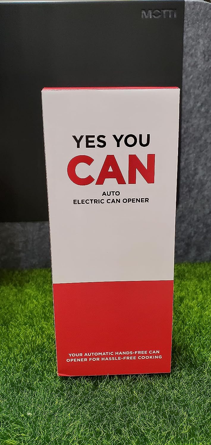Kitchen Mama Auto Electric Can Opener: Open Your Cans with A Simple Push of Button - Automatic, Hands Free, Smooth Edge, Food-Safe, Battery Operated, YES YOU CAN (Red)