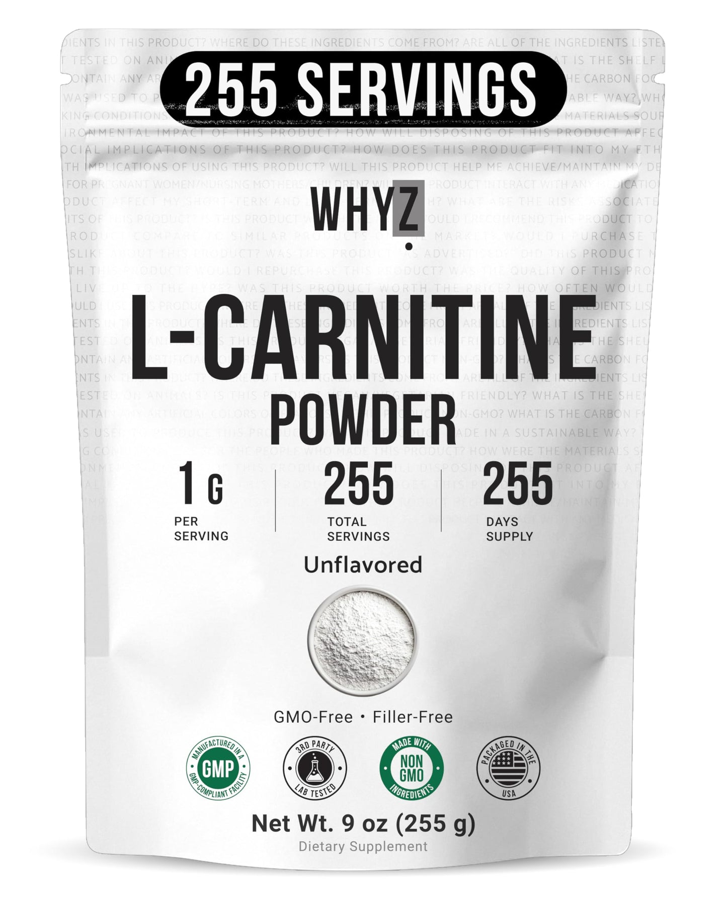 L-Carnitine Powder Unflavored Carnitine Supplement Amino Acid Powder for Nutrition and…