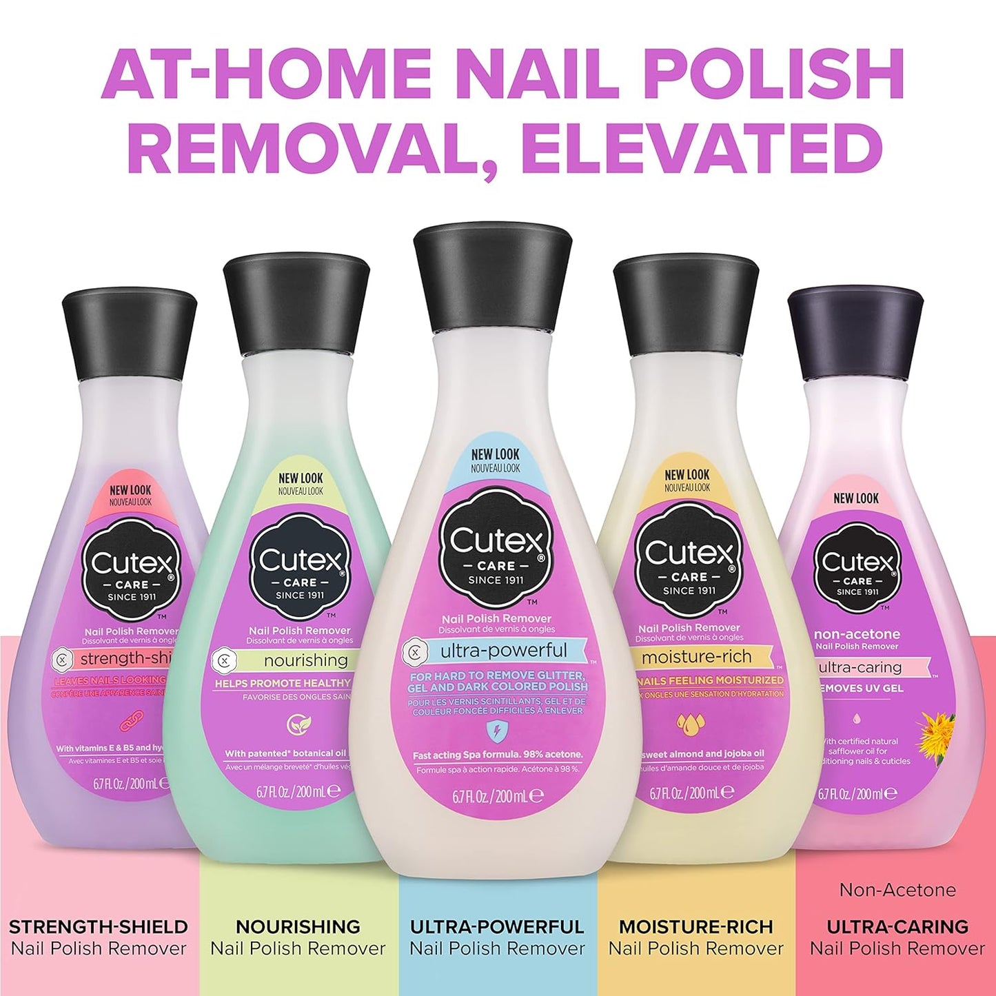 Cutex Nail Polish Remover, Strength Shield, Leaves Nails Looking Healthy, Contains Vitamins E, B5 & Hydrolyzed Silk, 6.76 Fl Oz