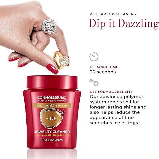 CONNOISSEURS Premium Edition Jewelry Cleaner Solution Pick from Delicate, Fine or Silver Jewelry Cleaner, Value Size