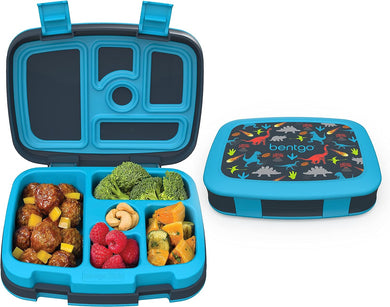 Bentgo® Kids Prints Leak-Proof, 5-Compartment Bento-Style Kids Lunch Box - Ideal Portion Sizes for Ages 3 to 7 - BPA-Free, Dishwasher Safe, Food-Safe Materials (Dinosaur)