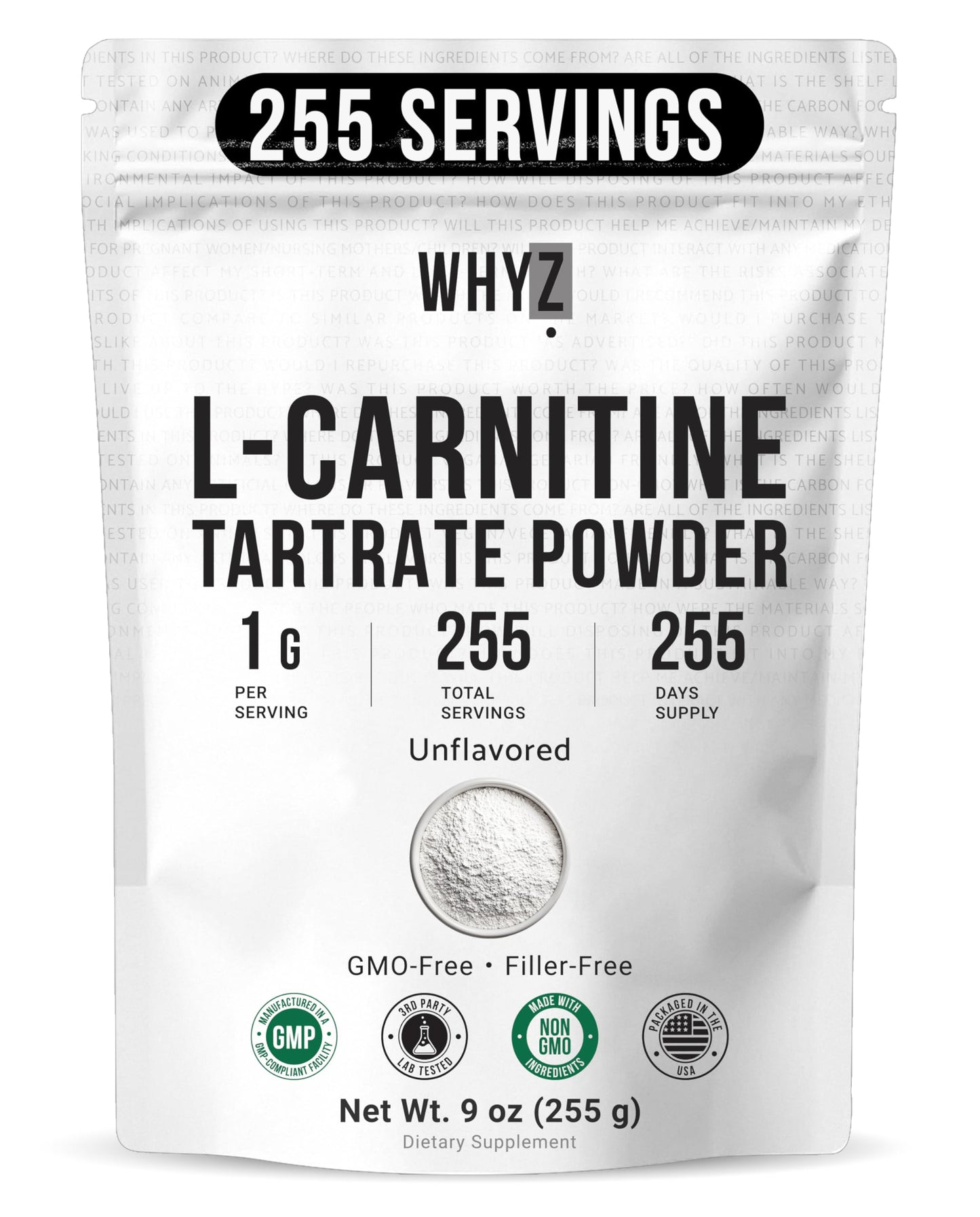 L-Carnitine Tartrate Powder Pure Unflavored Carnitine Supplement Amino Acid Powder…
