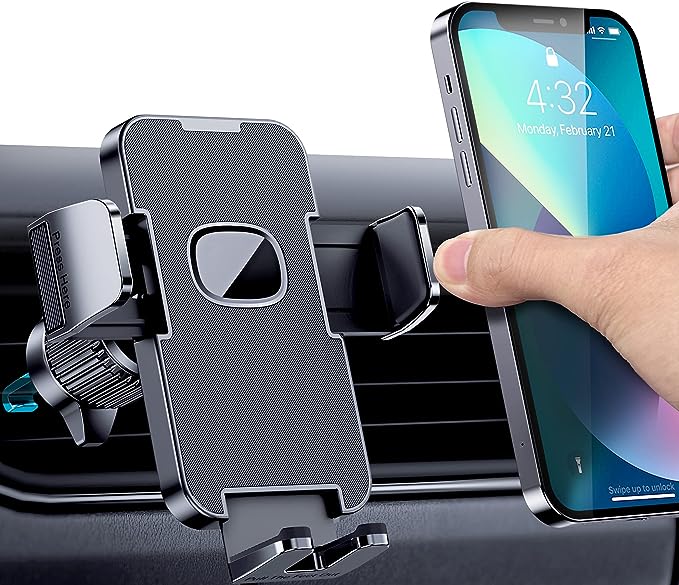 CINDRO Car Vent Phone Mount for Car [Military-Grade Hook Clip] Phone Stand for Car [Thick Cases Friendly] Air Vent Clip Cell Phone Holder for Smartphone, iPhone, Automobile Cradles Universal