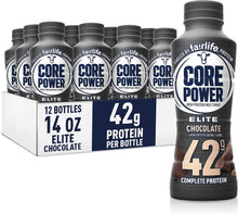 Load image into Gallery viewer, Core Power Fairlife Elite 42g High Protein Milk Shakes For kosher diet, Ready to Drink for Workout Recovery, Chocolate, 14 Fl Oz (Pack of 12), Liquid, Bottle