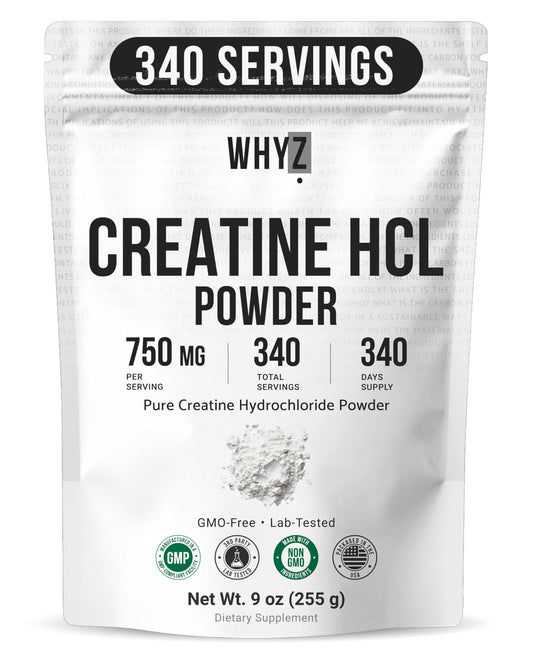 Pure Creatine HCL Powder Unflavored HCL Creatine Supplement for Men and Women Supports…