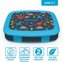 Load image into Gallery viewer, Bentgo® Kids Prints Leak-Proof, 5-Compartment Bento-Style Kids Lunch Box - Ideal Portion Sizes for Ages 3 to 7 - BPA-Free, Dishwasher Safe, Food-Safe Materials (Dinosaur)