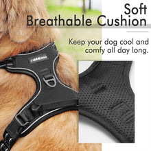 Load image into Gallery viewer, rabbitgoo Dog Harness, No-Pull Pet Harness with 2 Leash Clips, Adjustable Soft Padded Dog Vest, Reflective No-Choke Pet Oxford Vest with Easy Control Handle for Large Dogs, Black, L