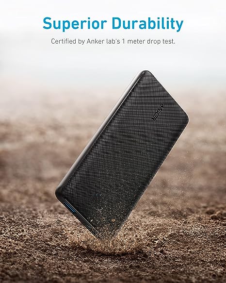 Anker Portable Charger, 313 Power Bank (PowerCore Slim 10K) 10000mAh Battery Pack with USB-C (Input Only) and PowerIQ Charging Technology for iPhone, Samsung Galaxy, and More.