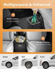Load image into Gallery viewer, HOTOR Trash Can with Lid and Storage Pockets, 100% Leak-Proof Organizer, Waterproof Garbage Can, Multipurpose Trash Bin for Car - Black
