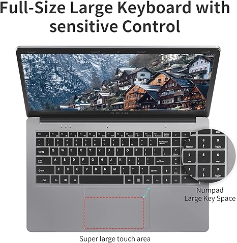 SGIN Laptop 4GB DDR4 128GB SSD, 15.6 Inch Windows 11 Laptops Computer with Intel Celeron Quad Core Processor (up to 2.5 GHz), Intel UHD Graphics 600, Mini HDMI, WiFi, Webcam, USB3.0, Bluetooth 4.2