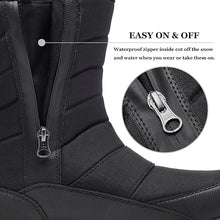 Load image into Gallery viewer, SILENTCARE Mens Winter Mid-Calf Snow Boot Fur Warm Waterproof Slip On Outdoor Athletic