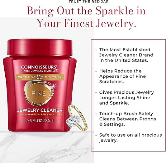 CONNOISSEURS Premium Edition Jewelry Cleaner Solution Pick from Delicate, Fine or Silver Jewelry Cleaner, Value Size