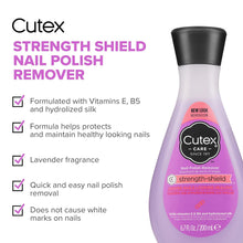 Load image into Gallery viewer, Cutex Nail Polish Remover, Strength Shield, Leaves Nails Looking Healthy, Contains Vitamins E, B5 &amp; Hydrolyzed Silk, 6.76 Fl Oz
