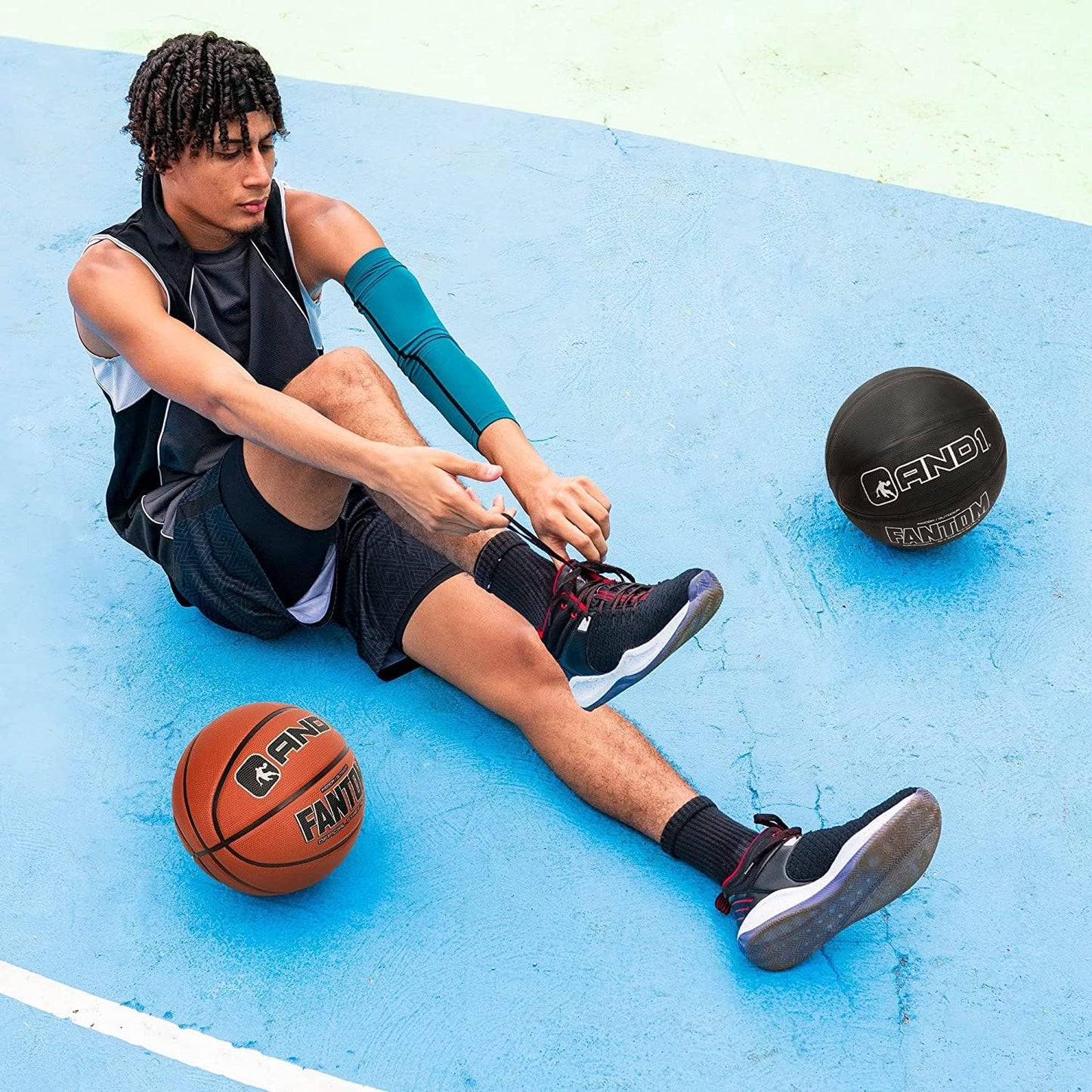 AND1 Fantom Rubber Basketball: Official Regulation Size 7 (29.5 inches) Rubber Basketball - Deep Channel Construction Streetball, Made for Indoor Outdoor Basketball Games