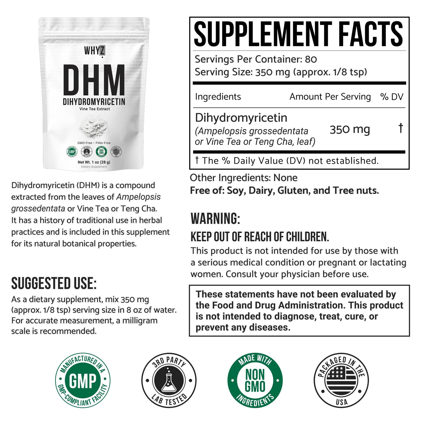Dihydromyricetin Powder, 28g, 100% Pure DHM Supplements Liver Support, Hydration & Body…
