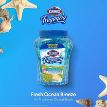 Load image into Gallery viewer, Clorox Fraganzia Air Freshener Crystal Beads Fresh Ocean Breeze 12oz | Long-Lasting Air Freshener Beads 12 Ounces | Easy to Use Vented Jar Air Scent Beads for Homes, Bathrooms, Closets, Car or Office