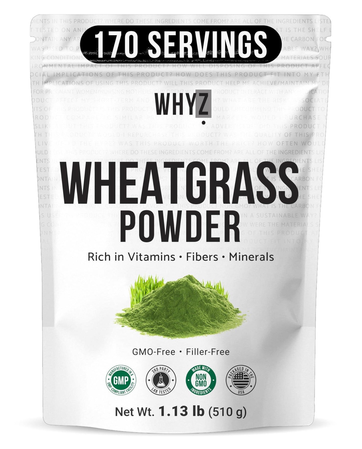 Wheatgrass Powder 100% Pure Whole-Leaf Wheatgrass Powder, Nutrient-Rich Green Wheat Grass…