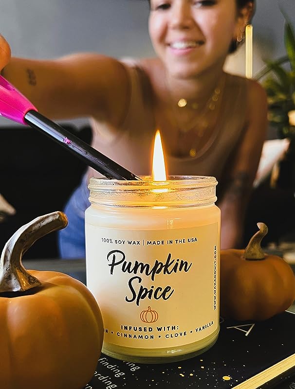 WAX & WIT Fall Candles, Pumpkin Spice Candles for Home, Autumn Candle, Pumpkin Candle, Fall Scented Candles for Home, Fall Home, Bathroom Decor, Autumn Decor, Hello Pumpkin, Hello Fall - 9oz