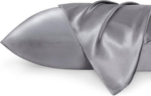 Load image into Gallery viewer, Bedsure Satin Pillowcase for Hair and Skin Queen - Dark Grey Silk Pillowcase 2 Pack 20x30 Inches - Satin Pillow Cases Set of 2 with Envelope Closure, Gifts for Women Men