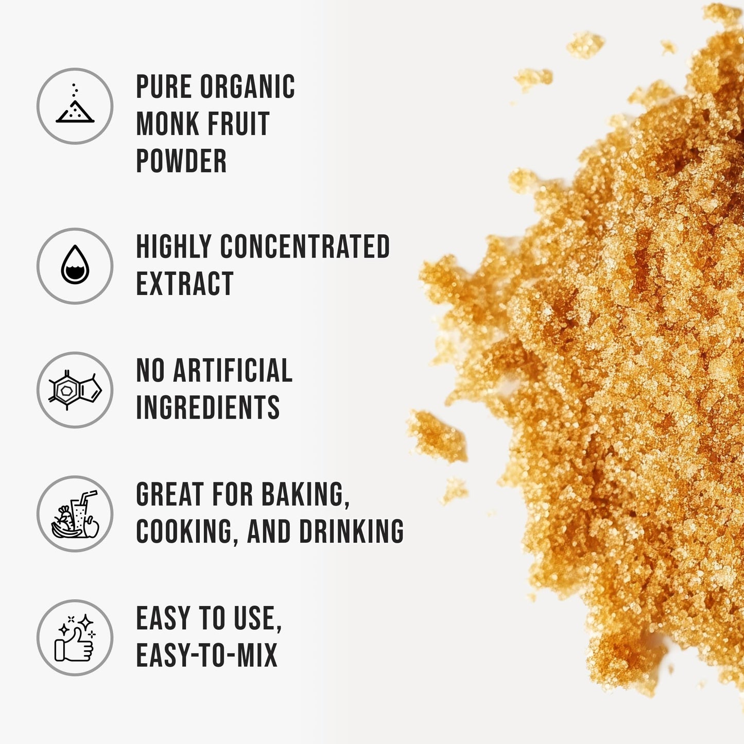 Organic Monk Fruit Extract, 5 oz, Pure Monk Fruit Sweetener Organic No Erythritol and…