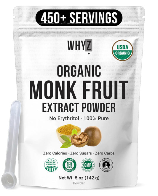 Organic Monk Fruit Extract, 5 oz, Pure Monk Fruit Sweetener Organic No Erythritol and…