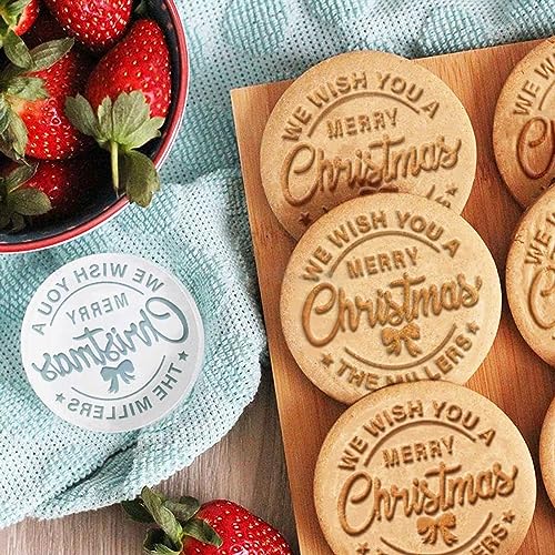 2023 Personalized Christmas Cookie Stamp Christmas Cookie Mold With Your Name 3d Raised Design Merry Christmas Personalized Cookie Baking Stamp