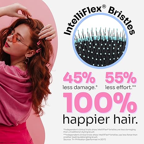 Wet Brush Original Detangler Hair Brush, Amazon Exclusive Aqua - Ultra-Soft IntelliFlex Bristles - Detangling Hairbrush Glides Through Tangles For All Hair Types (Wet Dry & Damaged Hair) - Women & Men
