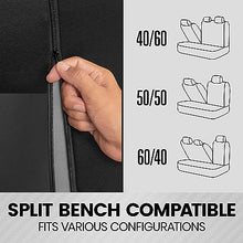 Load image into Gallery viewer, BDK PolyPro Car Seat Covers Full Set in Charcoal on Black – Front and Rear Split Bench Seat Covers for Cars, Easy to Install Car Seat Cover Set, Car Accessories for Auto Trucks Van SUV