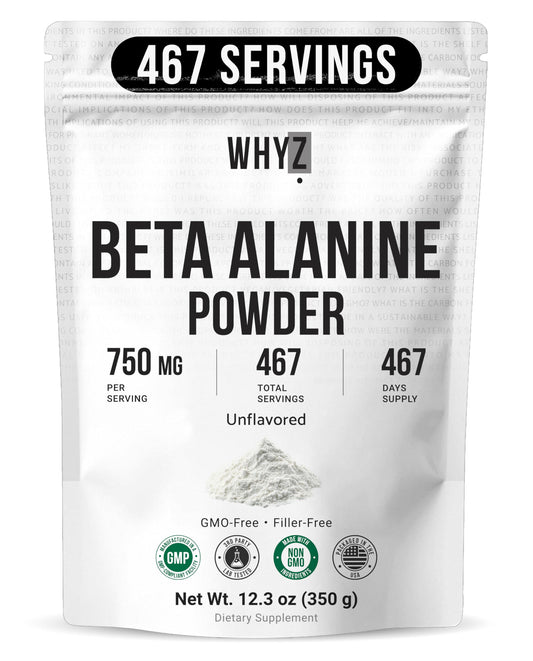 WHYZ Beta Alanine Powder Pure Beta Alanine Pre-Workout Supplement for Sustained Energy…