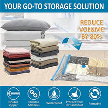 Load image into Gallery viewer, 20 Pack Vacuum Storage Bags, Space Saver Bags (4 Jumbo/4 Large/4 Medium/4 Small/4 Roll) Compression for Comforters and Blankets, Sealer Clothes Storage, Hand Pump Included
