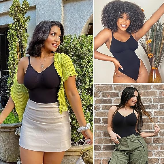 SHAPERX Bodysuit for Women Tummy Control Shapewear Seamless Sculpting Thong Body Shaper Tank Top