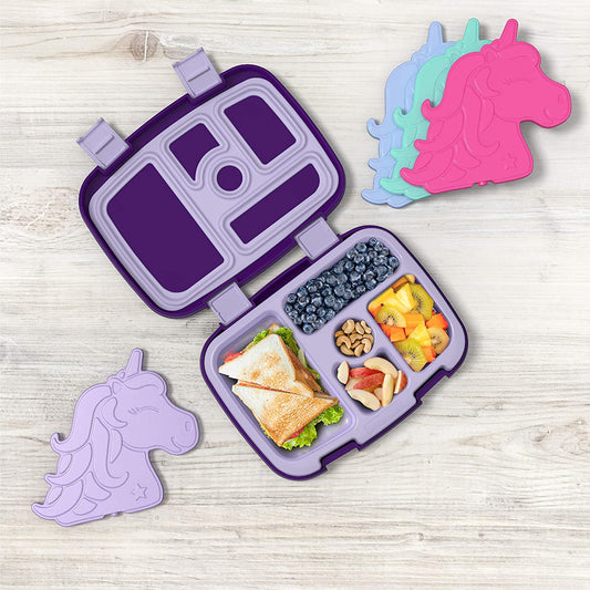 Bentgo® Buddies Reusable Ice Packs - Slim for Lunch Boxes, Bags, and Coolers Multicolored 4-Pack (Unicorn)