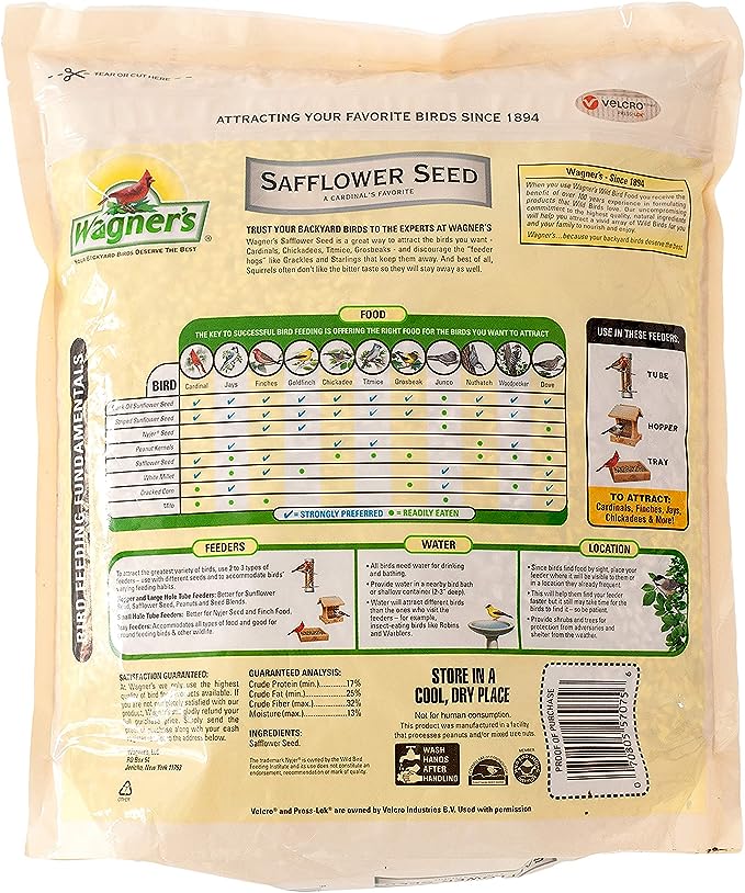 Wagner's 57075 Safflower Seed Wild Bird Food, 5-Pound Bag
