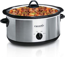 Load image into Gallery viewer, Crock-Pot 7 Quart Oval Manual Slow Cooker, Stainless Steel (SCV700-S-BR)