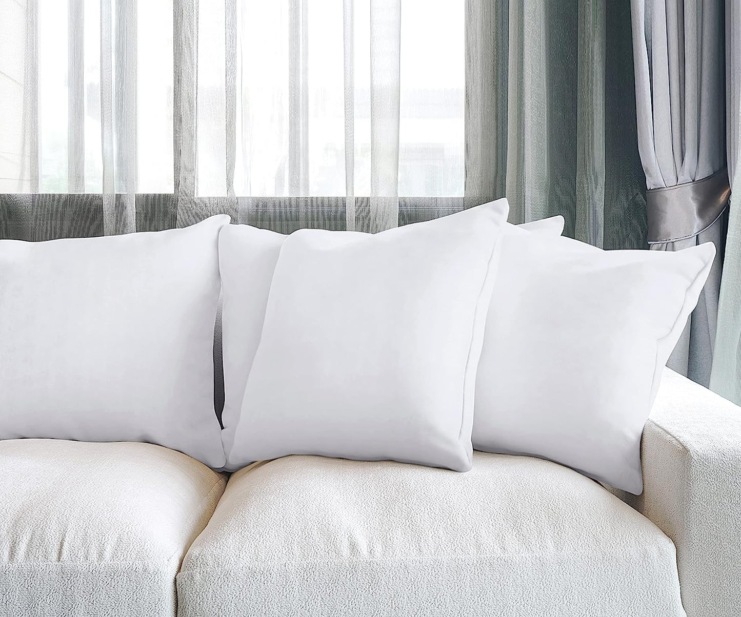 Utopia Bedding Throw Pillows (Set of 4, White), 18 x 18 Inches Pillows for Sofa, Bed and Couch Decorative Stuffer Pillows