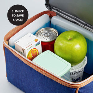 Cool Coolers by Fit + Fresh, 4 Pack Slim Ice Packs, Space Saving Reusable Ice Packs for Lunch Boxes or Coolers, Single Pack