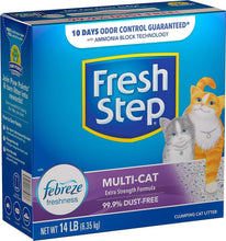 Load image into Gallery viewer, Fresh Step Clumping Cat Litter, Multi-Cat Odor Control, 14 lbs