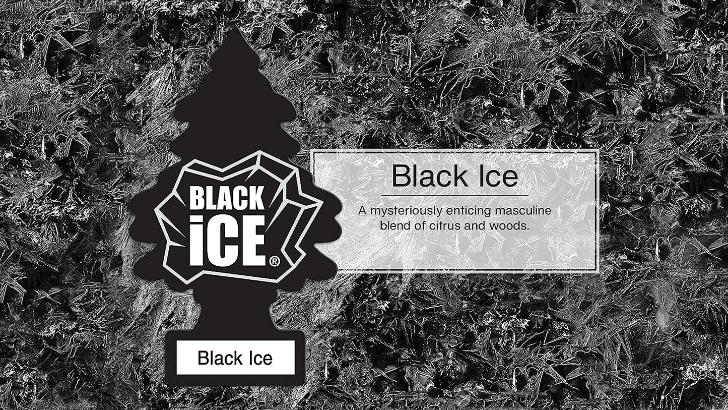 Little Trees Car Freshener, Black Ice, 10-Pack