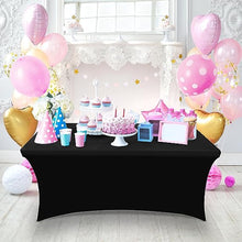 Load image into Gallery viewer, Utopia Kitchen Spandex Tablecloth 2 Pack [6FT, Black] Tight, Fitted, Washable and Wrinkle Resistant Stretch Rectangular Patio Table Cover for Event, Wedding, Banquet &amp; Parties [72Lx30Wx30H Inch]