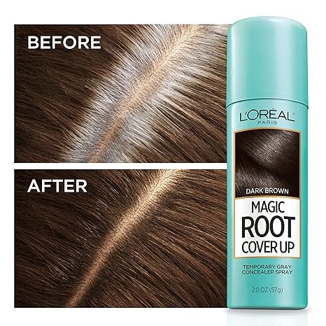 L'Oreal Paris Magic Root Cover Up Gray Concealer Spray Dark Brown 2 oz