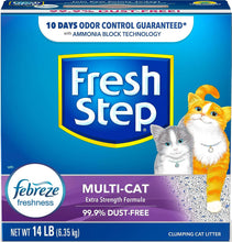 Load image into Gallery viewer, Fresh Step Clumping Cat Litter, Multi-Cat Odor Control, 14 lbs