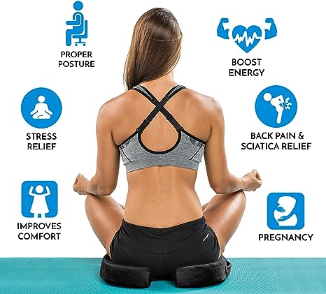 ComfiLife Gel Enhanced Seat Cushion - Non-Slip Orthopedic Gel & Memory Foam Coccyx Cushion for Tailbone Pain - Office Chair Car Seat Cushion - Sciatica & Back Pain Relief (Black)