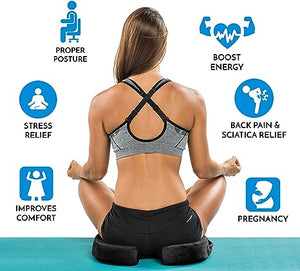 ComfiLife Gel Enhanced Seat Cushion - Non-Slip Orthopedic Gel & Memory Foam Coccyx Cushion for Tailbone Pain - Office Chair Car Seat Cushion - Sciatica & Back Pain Relief (Black)