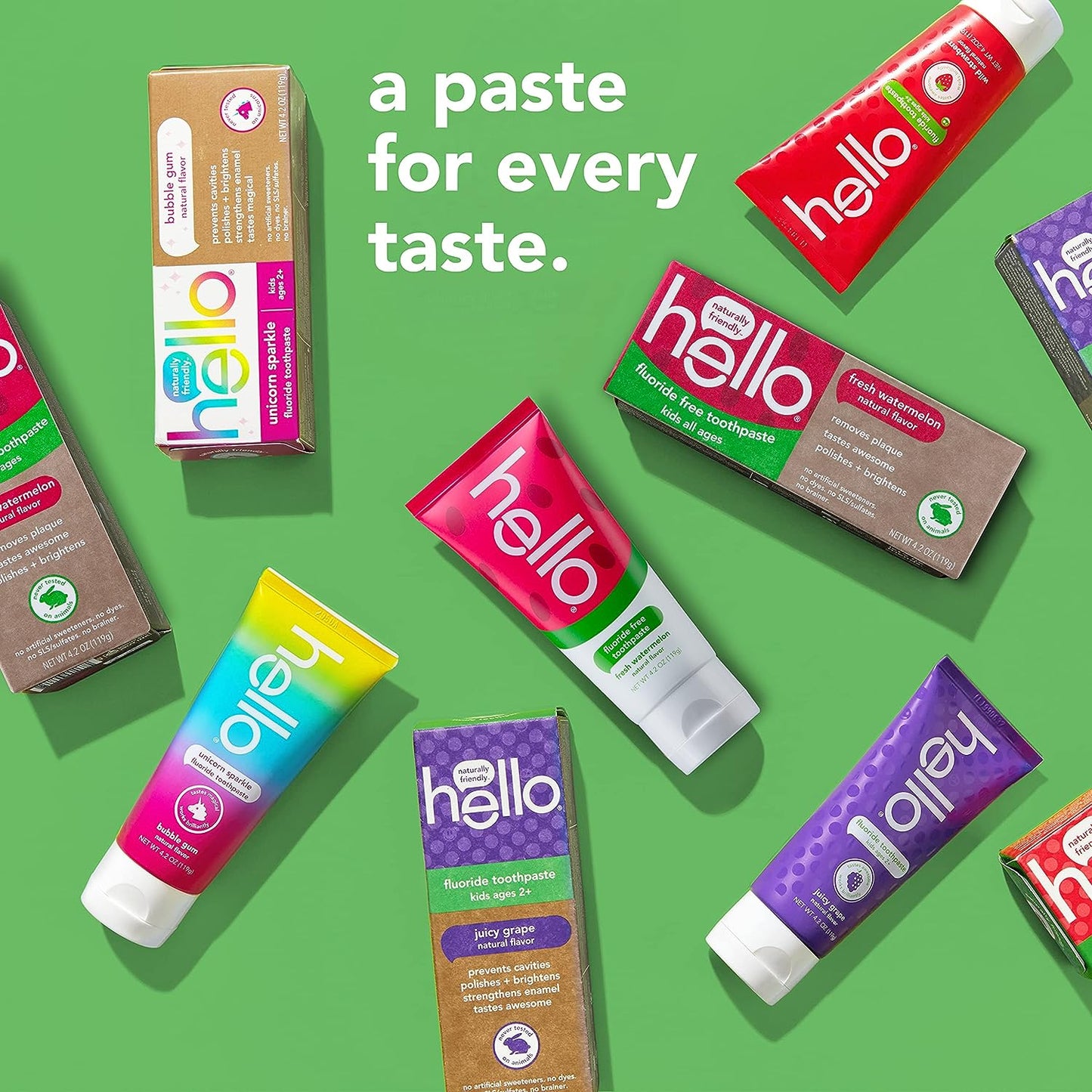 hello Kids Natural Watermelon Fluoride Free Toothpaste, Vegan & SLS Free, 4.2 Ounce